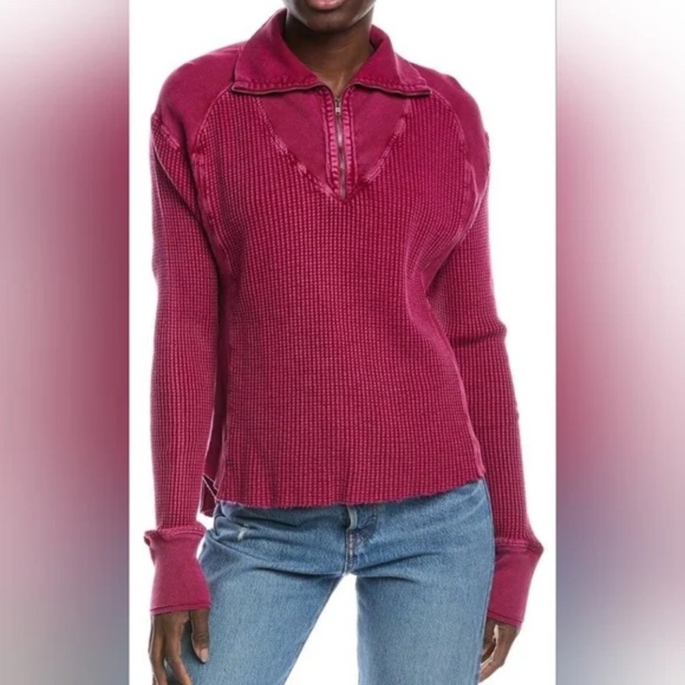 FREE PEOPLE ASHTON HALF ZIP THERMAL SIZE LARGE